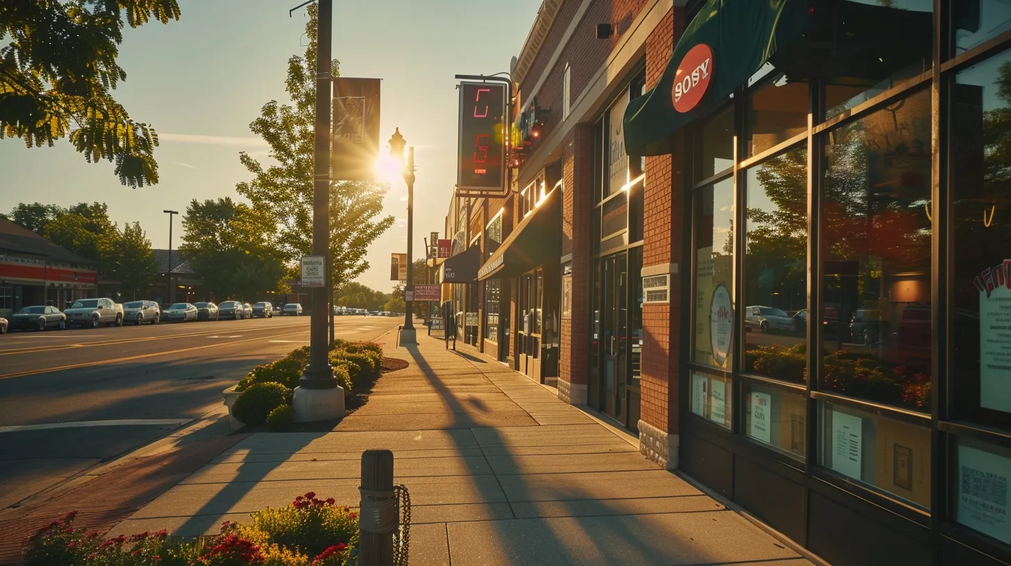 a vibrant, eye-catching retail sign displaying a bold branding message stands prominently against a sunny southeast michigan storefront, showcasing the importance of customized signage for business growth.